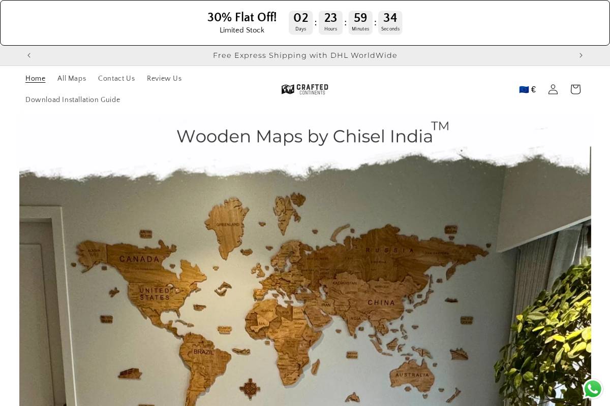 craftedcontinents.com homepage screenshot