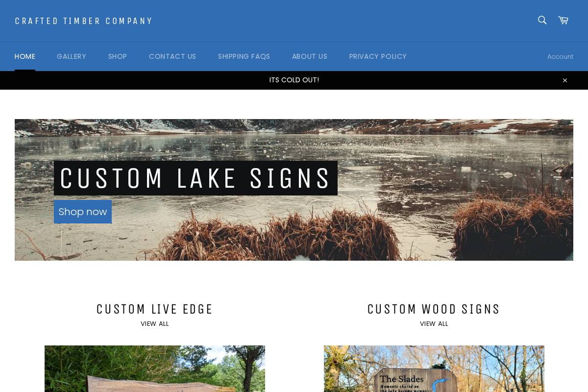 craftedtimberco.com homepage screenshot