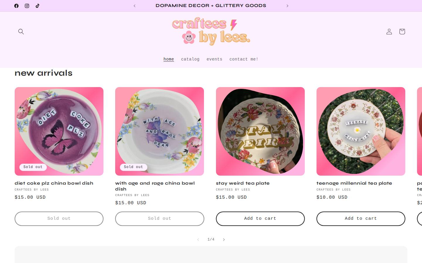 crafteesbylees.com homepage screenshot