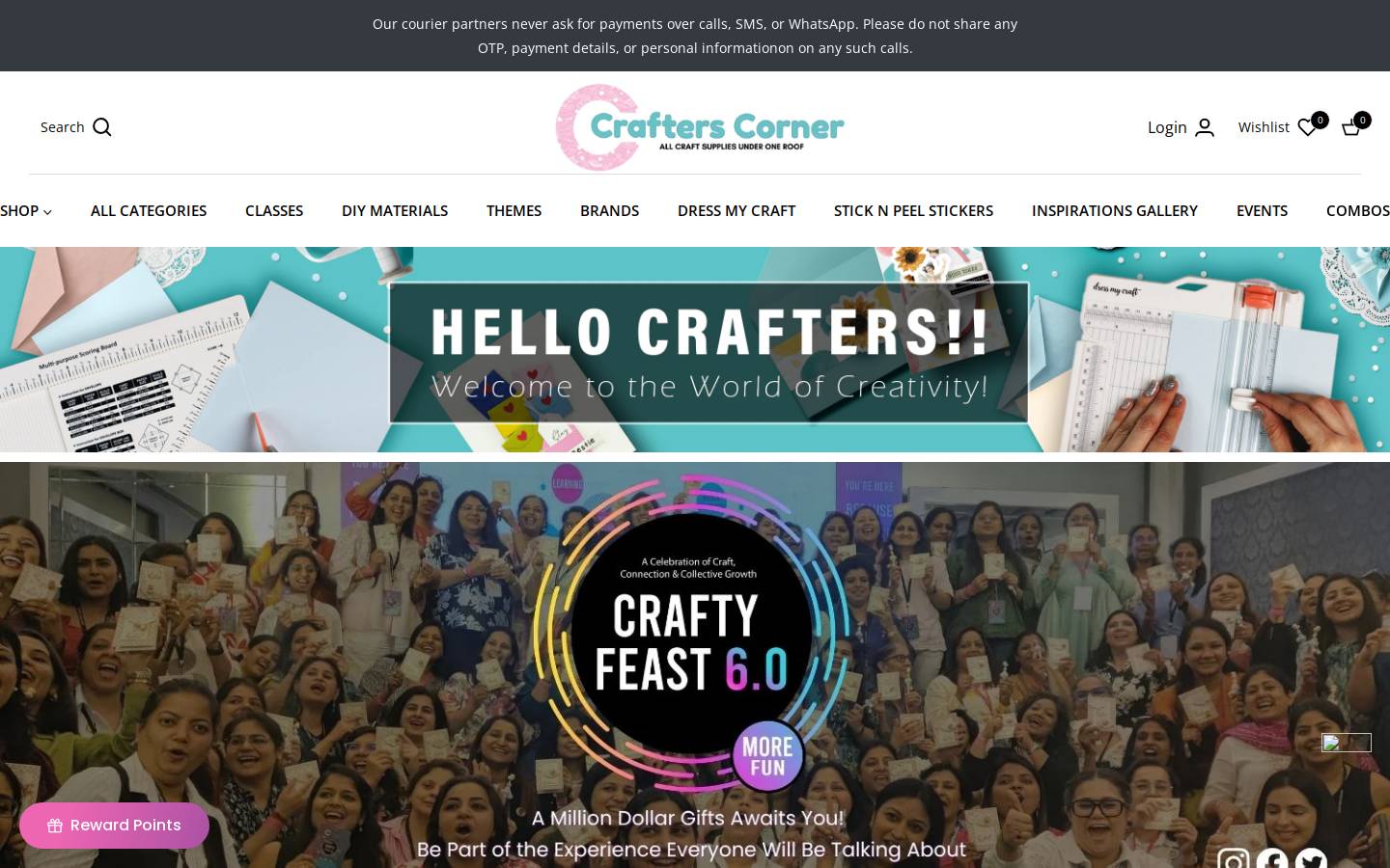 Crafterscorner homepage screenshot