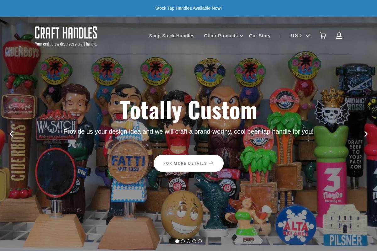 crafthandles.com homepage screenshot