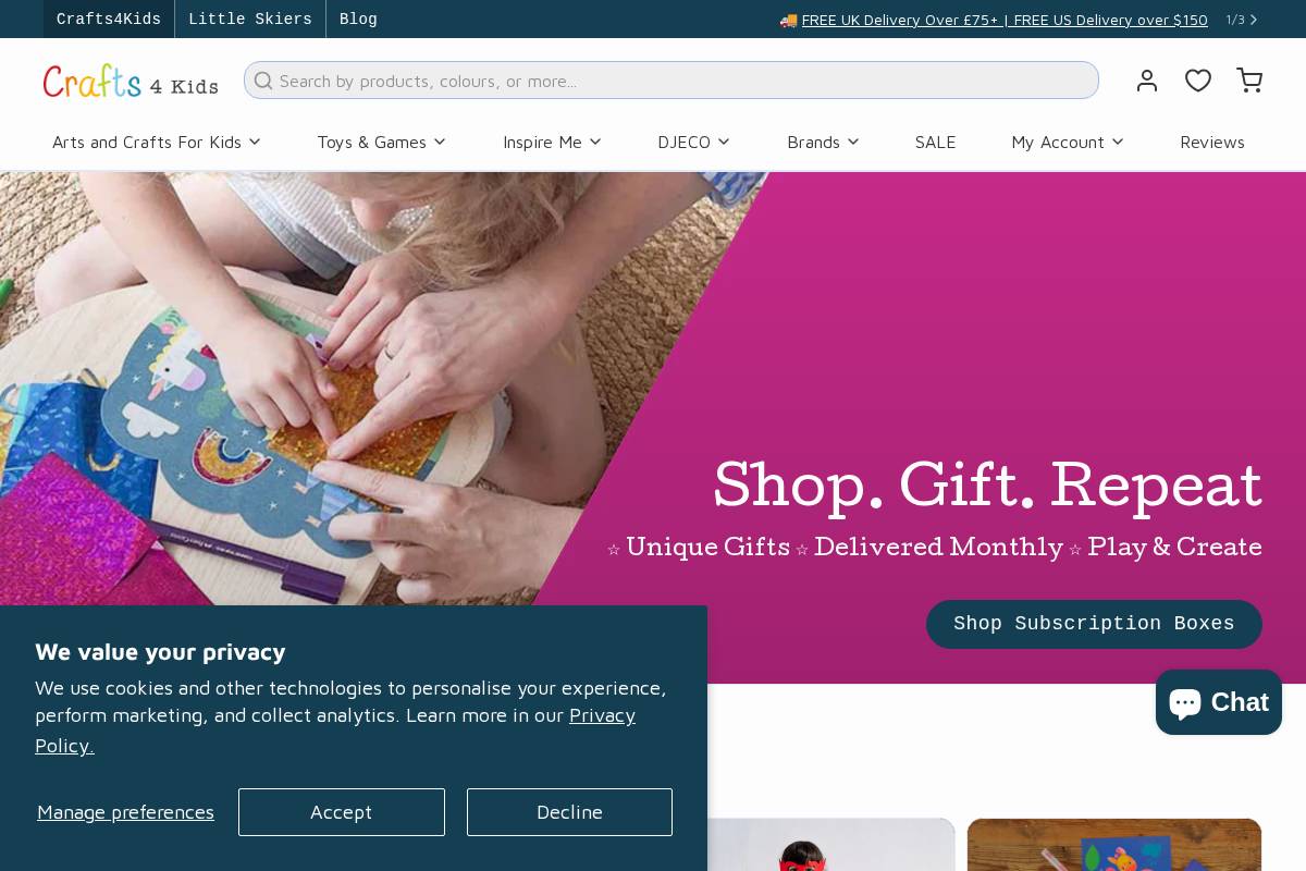 Crafts4Kids homepage screenshot