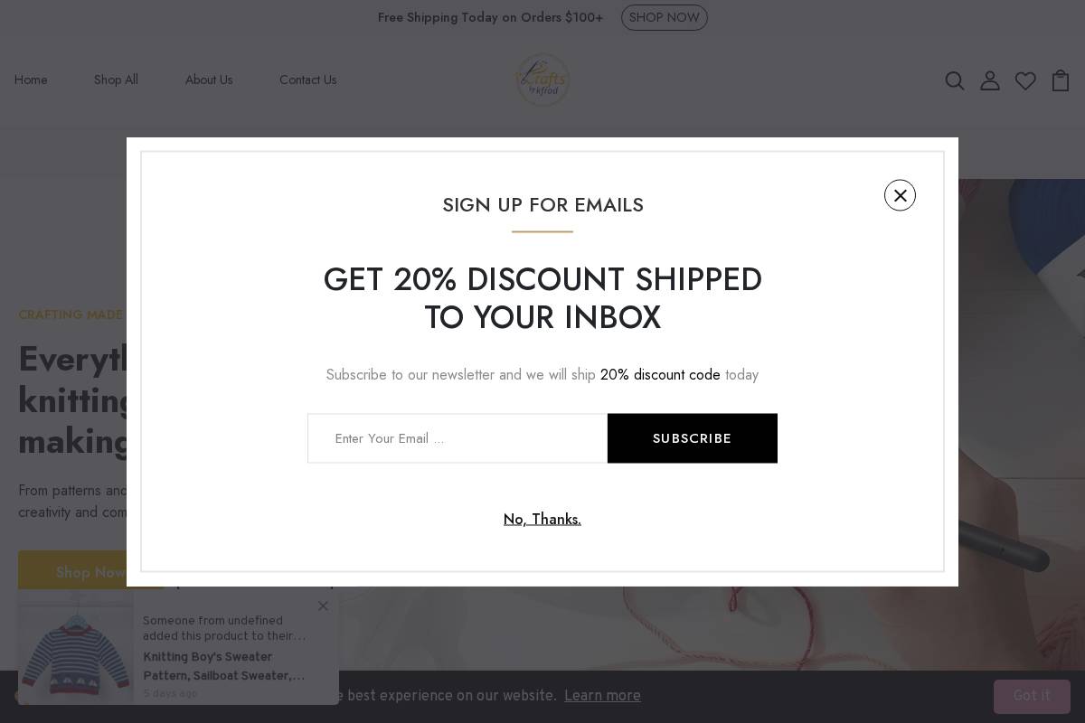 craftsbykfrod.com homepage screenshot