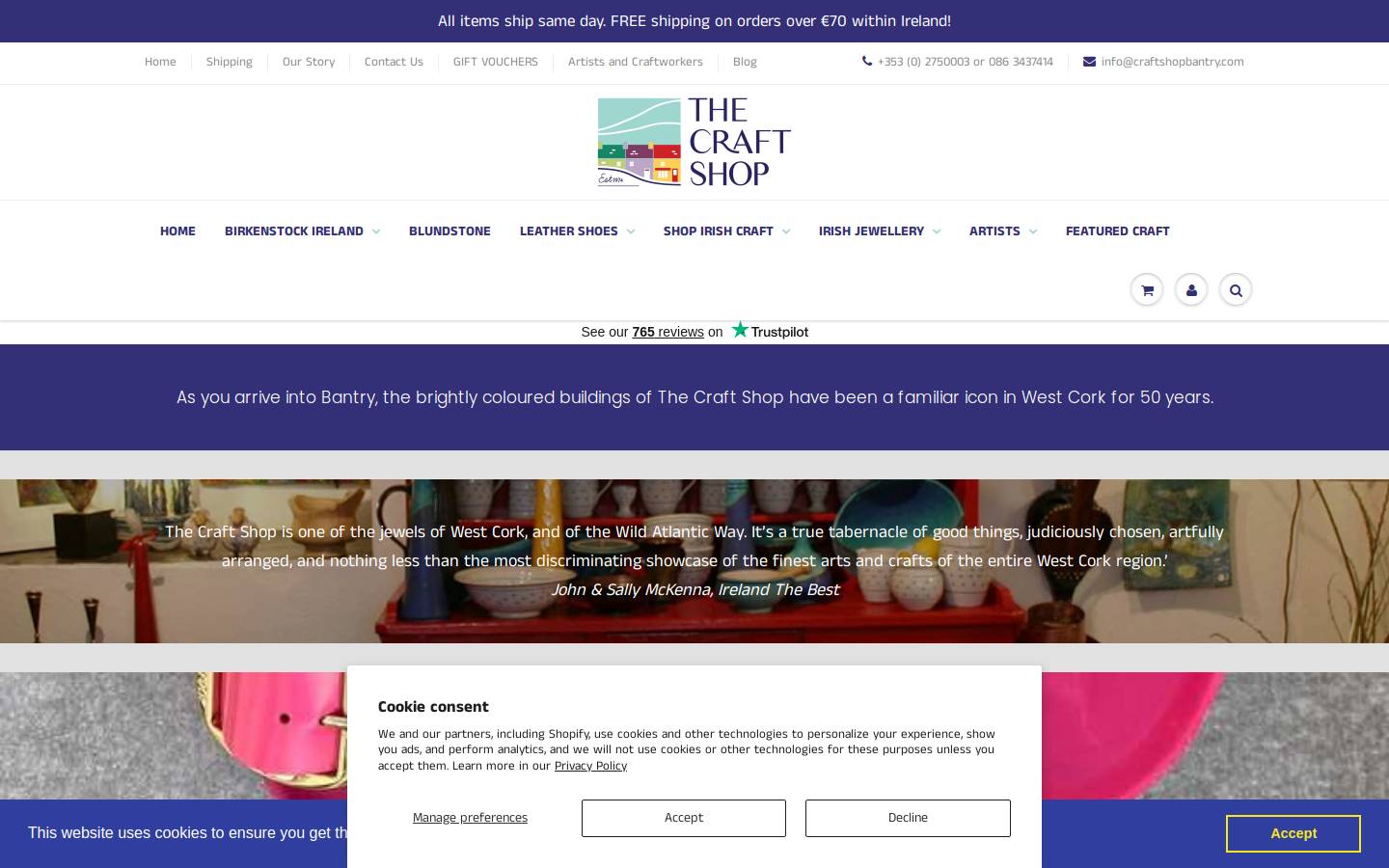 The Craft Shop Bantry homepage screenshot