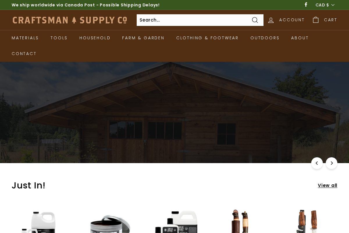 Craftsman Supply homepage screenshot