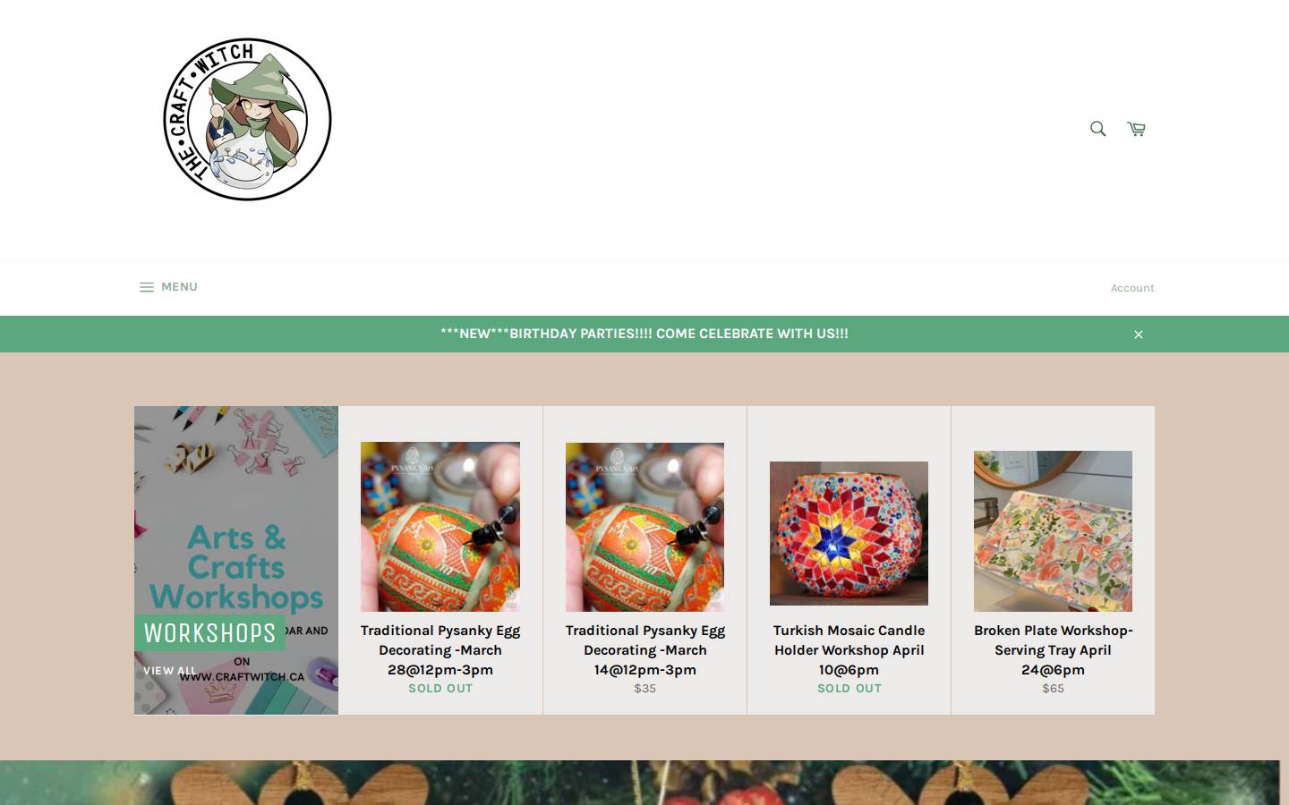 craftwitch.ca homepage screenshot