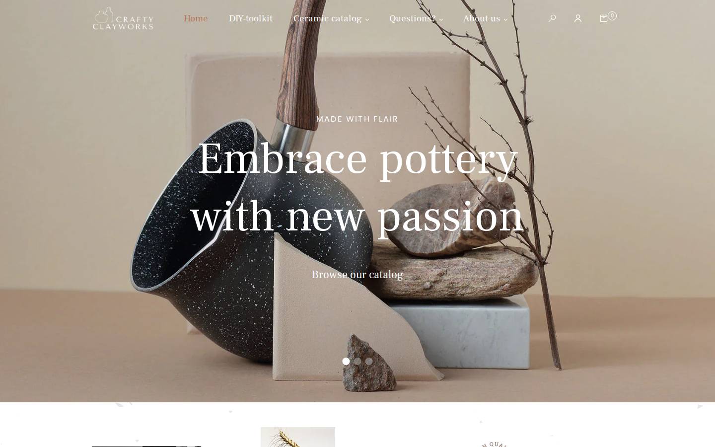 crafty-clayworks.com homepage screenshot
