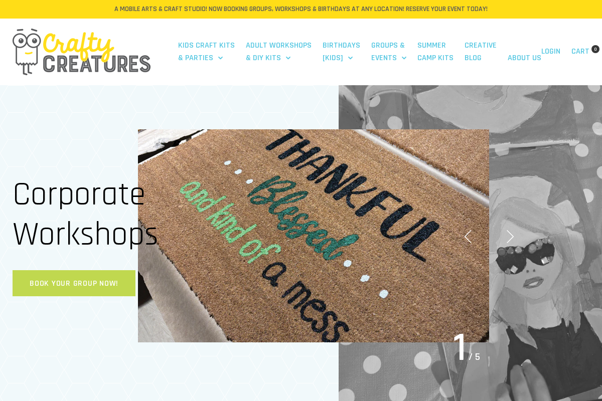 Crafty Creatures homepage screenshot