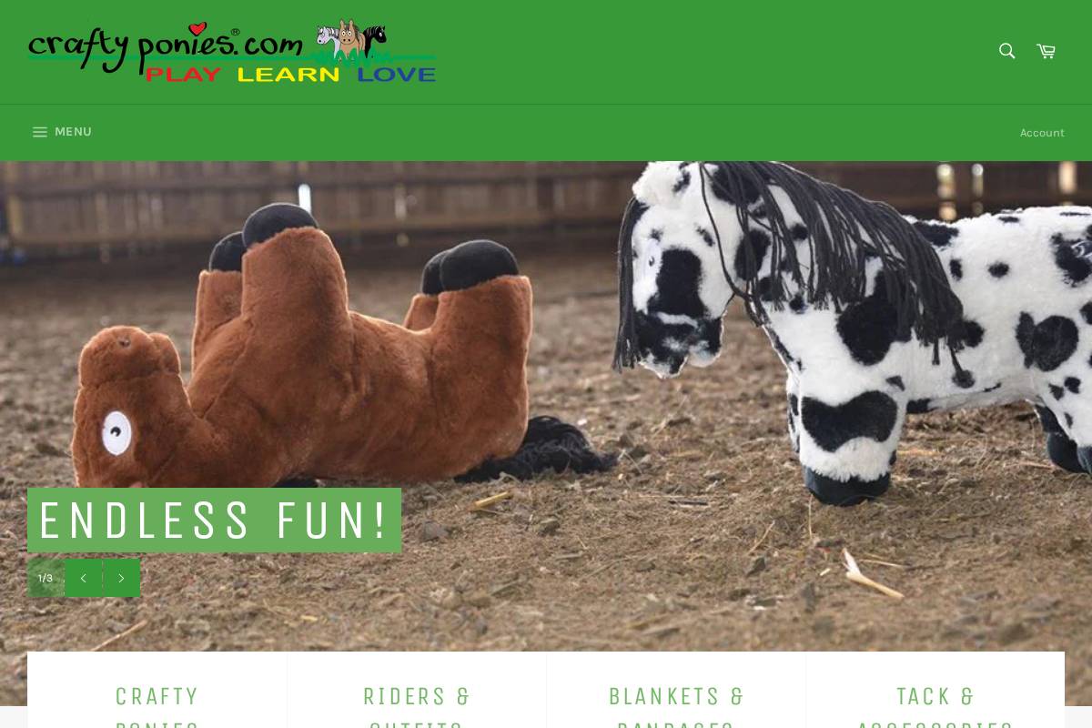 craftyponies.us homepage screenshot