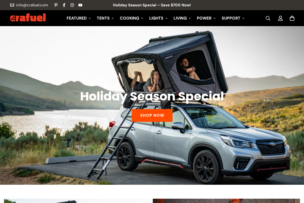 Crafuel Outdoor US homepage screenshot