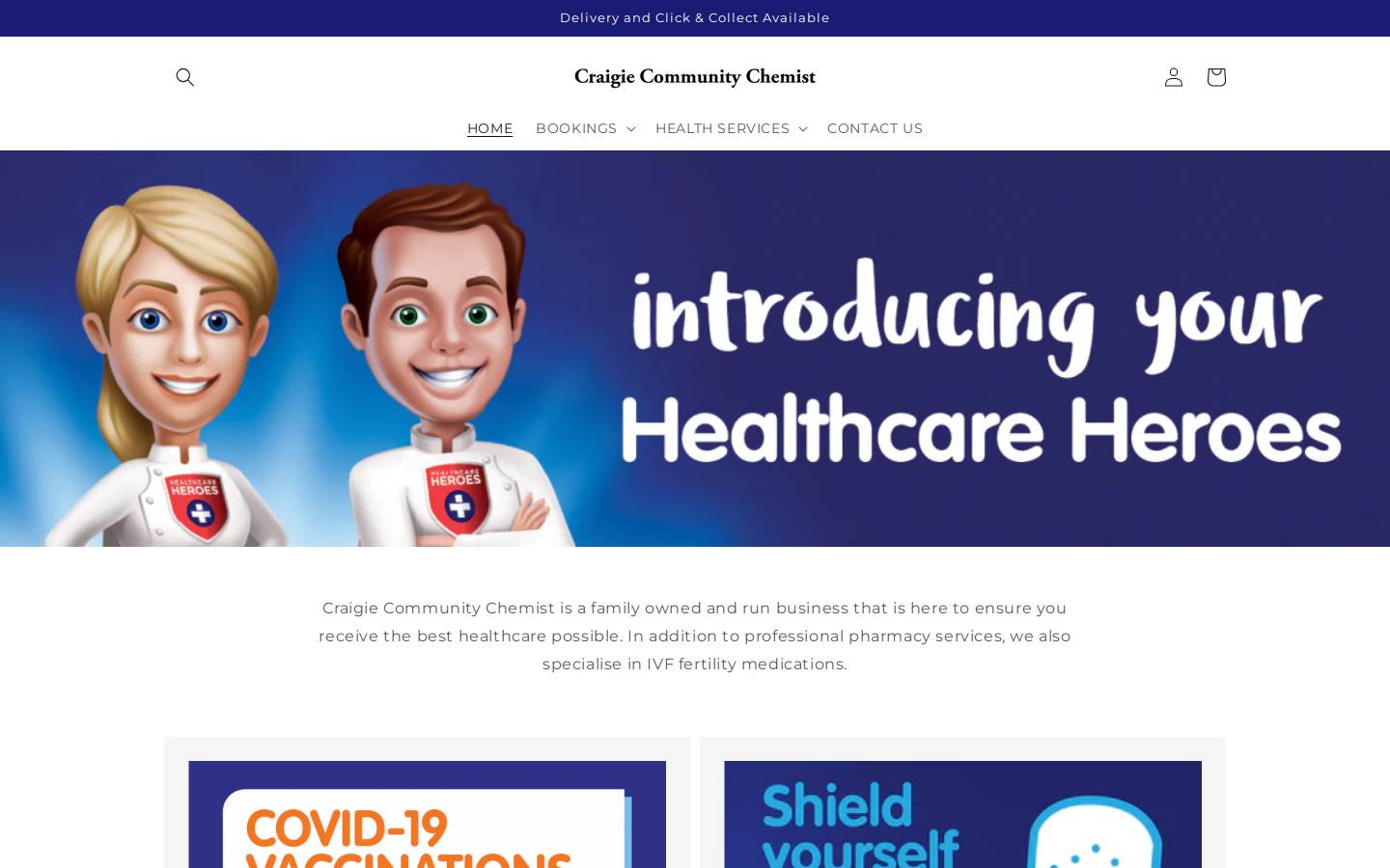 craigiechemist.com homepage screenshot
