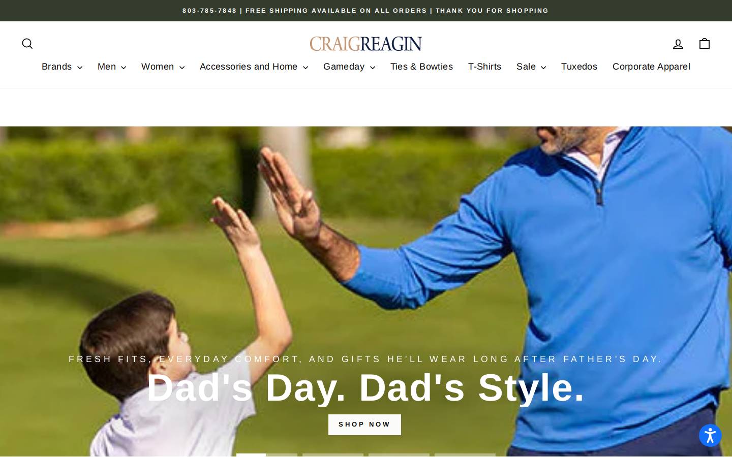 craigreaginclothiers.com homepage screenshot