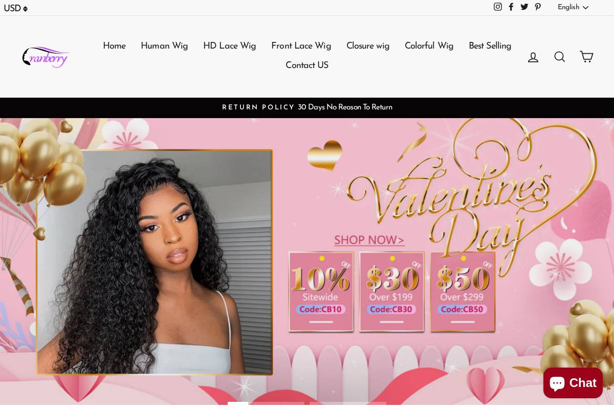 Cranberry Hair homepage screenshot