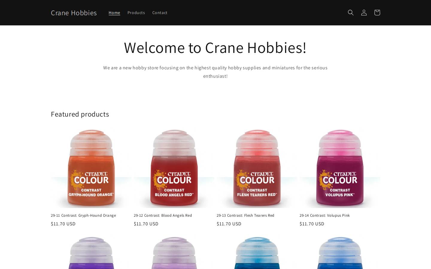 cranehobbies.com homepage screenshot