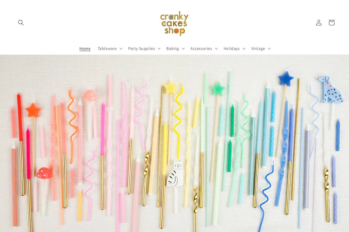 crankycakesshop.com homepage screenshot