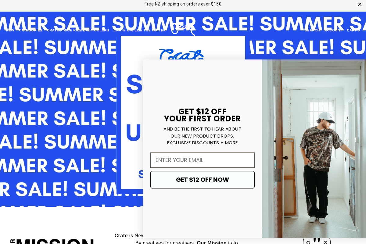 Crate Clothing homepage screenshot