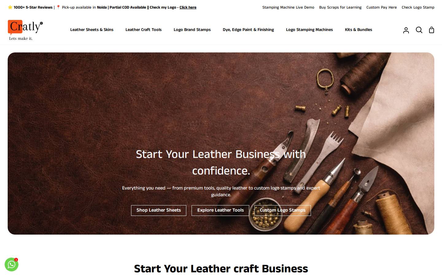 Cratly homepage screenshot