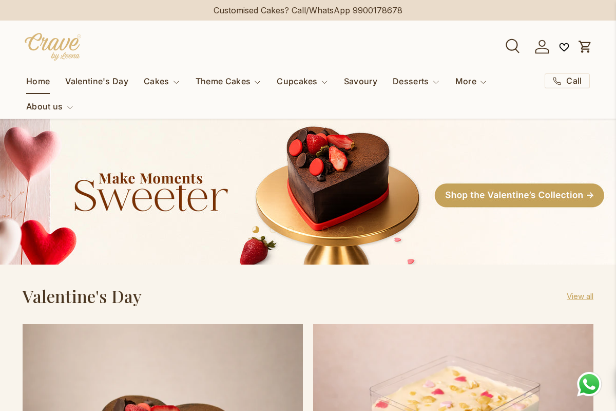 Crave by Leena homepage screenshot