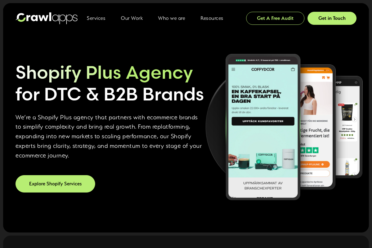 Crawlapps - Shopify Plus Agency homepage screenshot