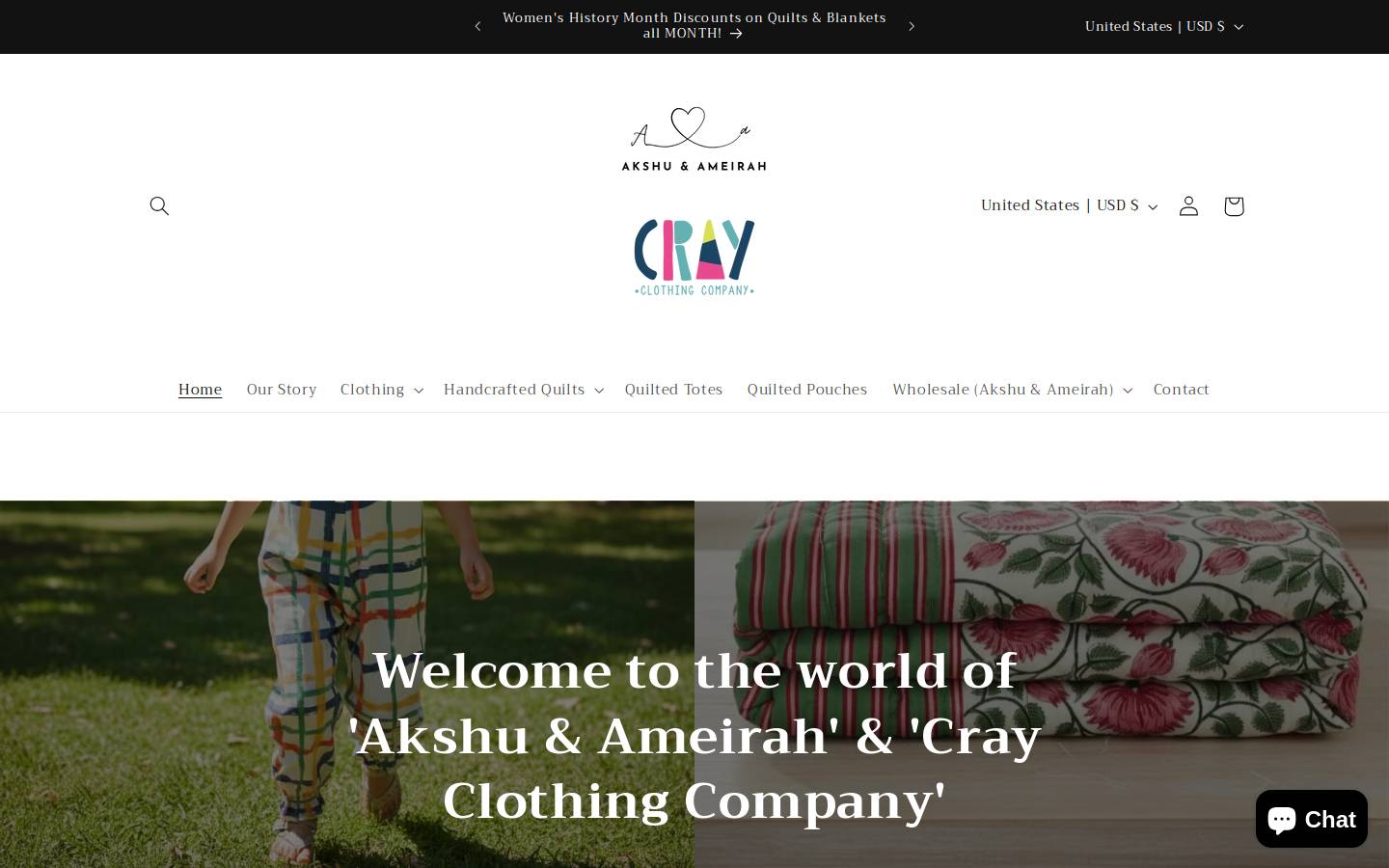 crayclothingcompany.com homepage screenshot