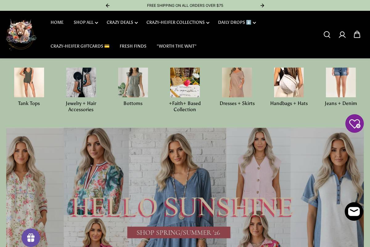 crazy-heiferboutique.com homepage screenshot