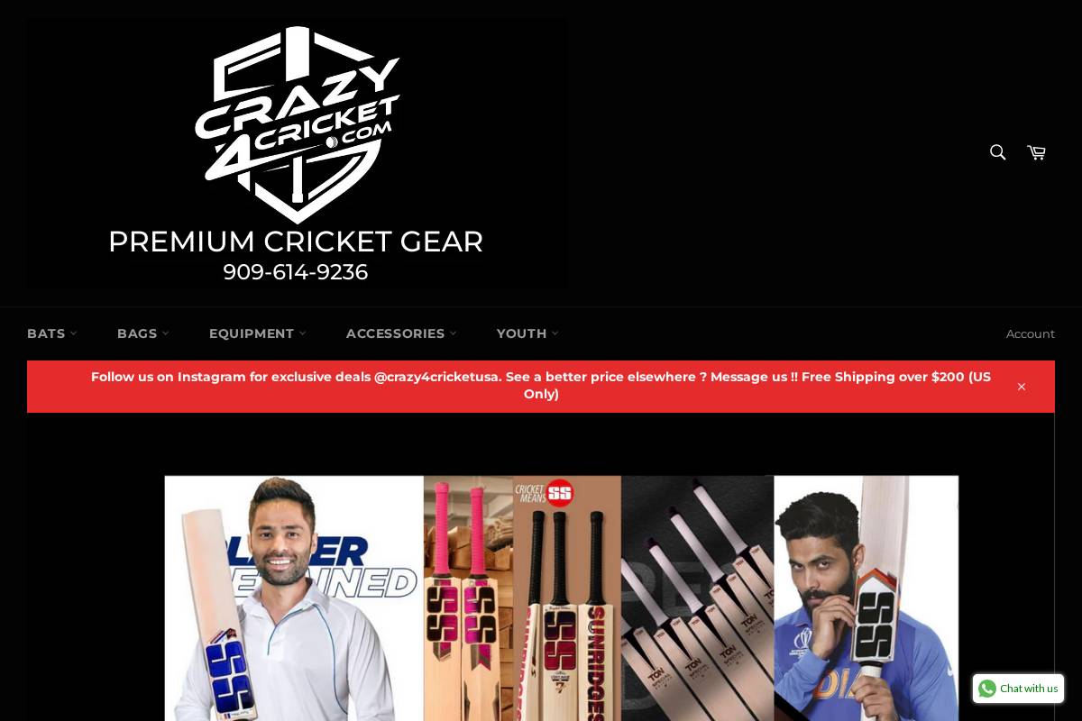 crazy4cricket.com homepage screenshot