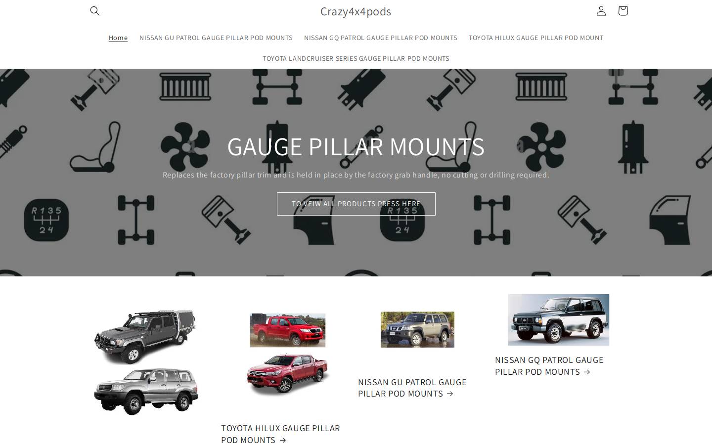 crazy4x4pods.com homepage screenshot