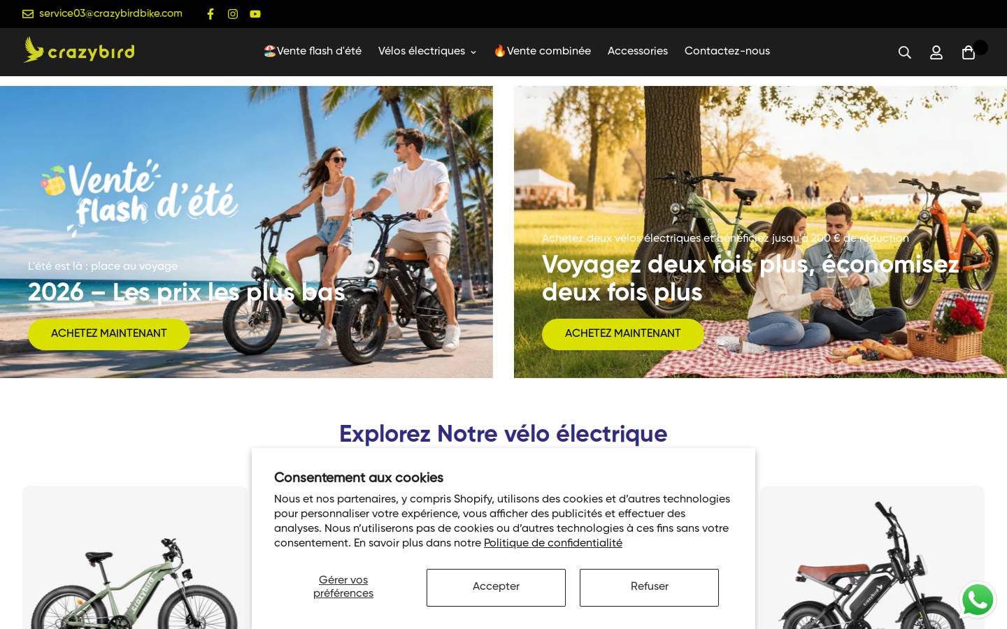Crazybirdbike homepage screenshot