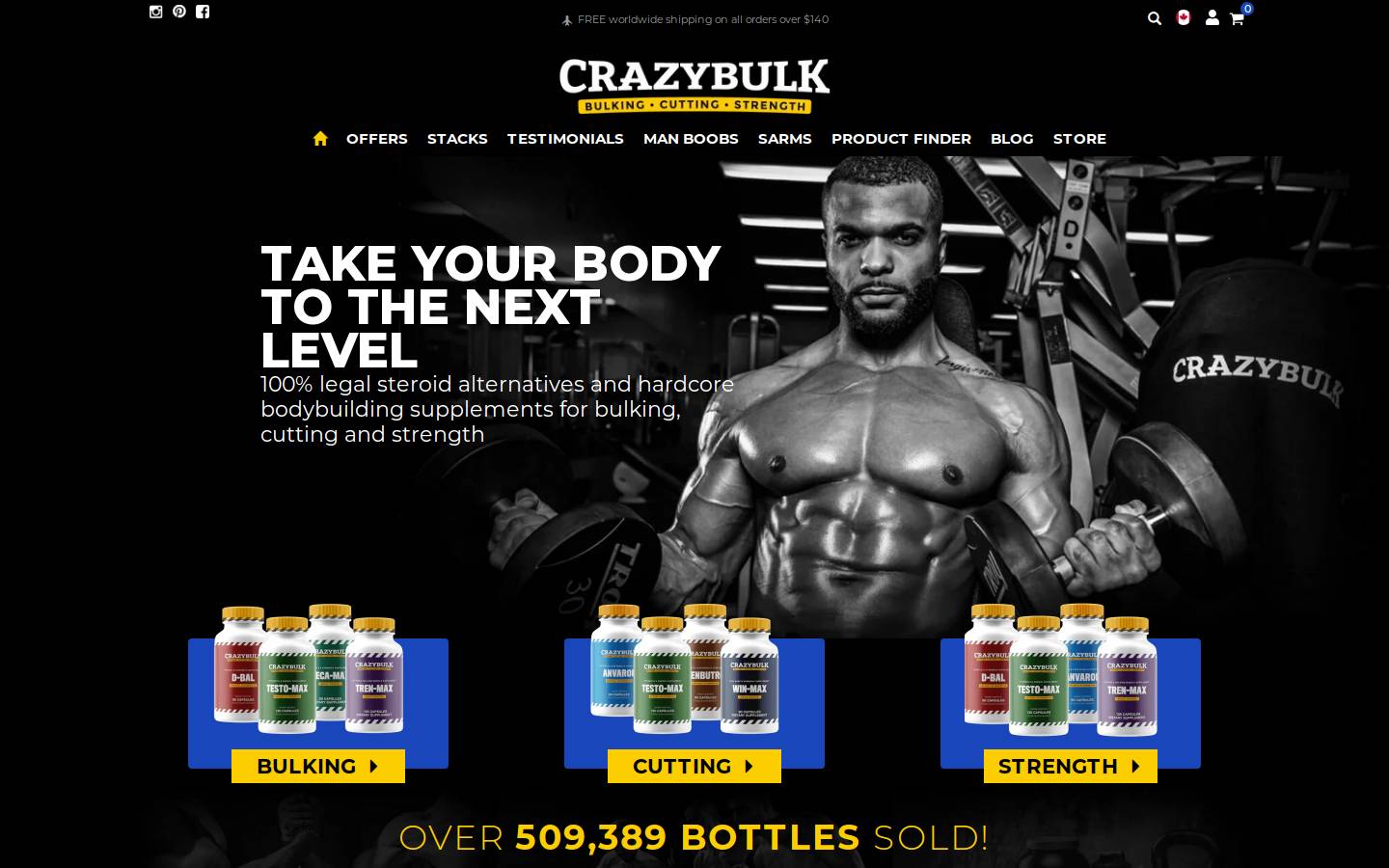crazybulk.ca homepage screenshot