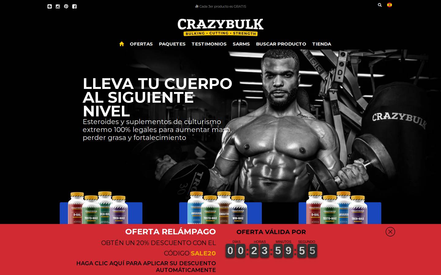crazybulk.es homepage screenshot