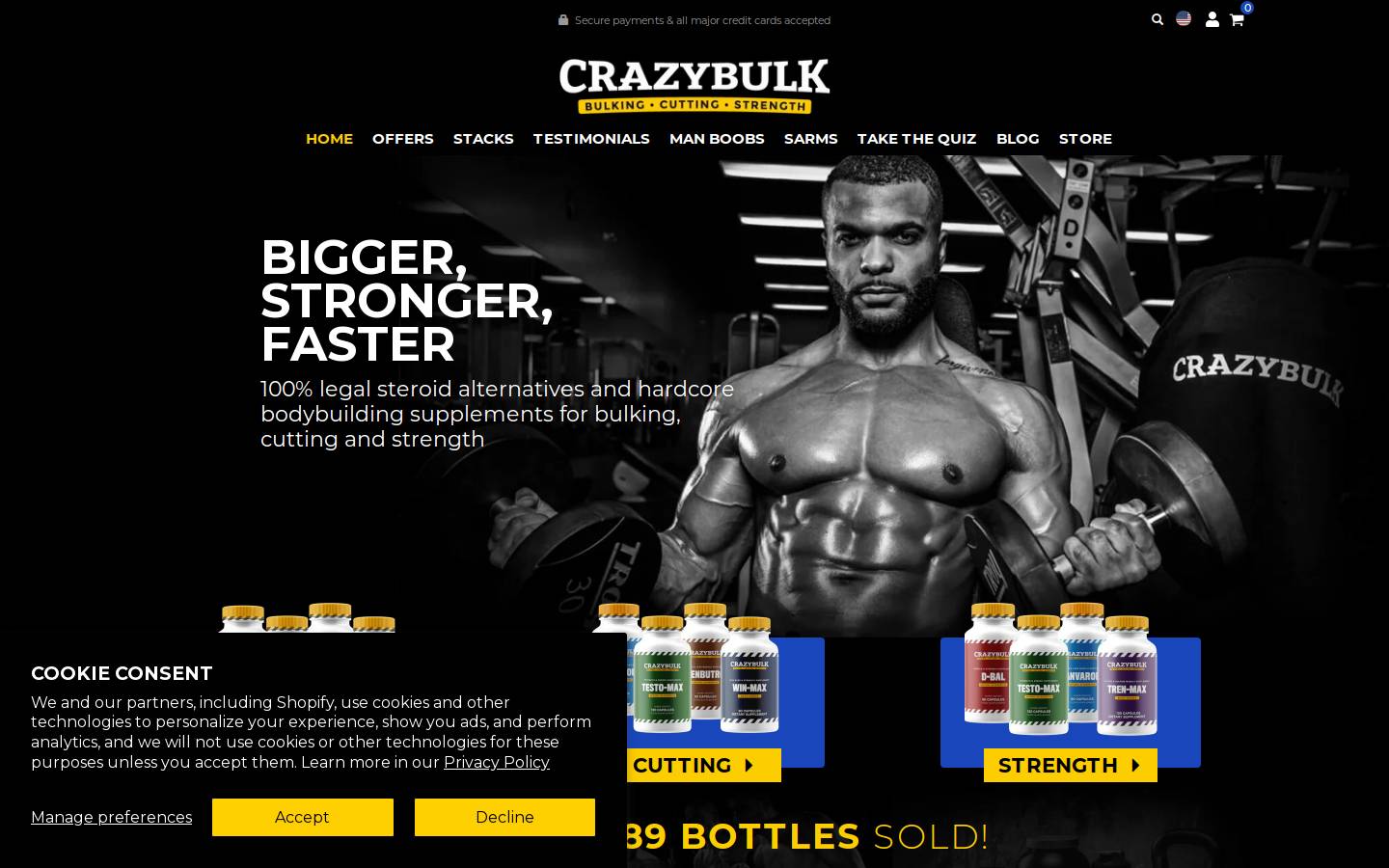 crazybulks.com homepage screenshot