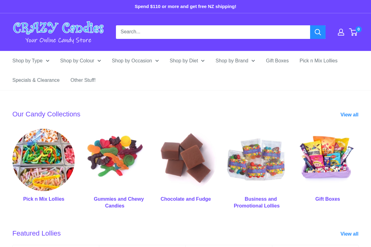 Crazy Candies - The Candy Shop homepage screenshot