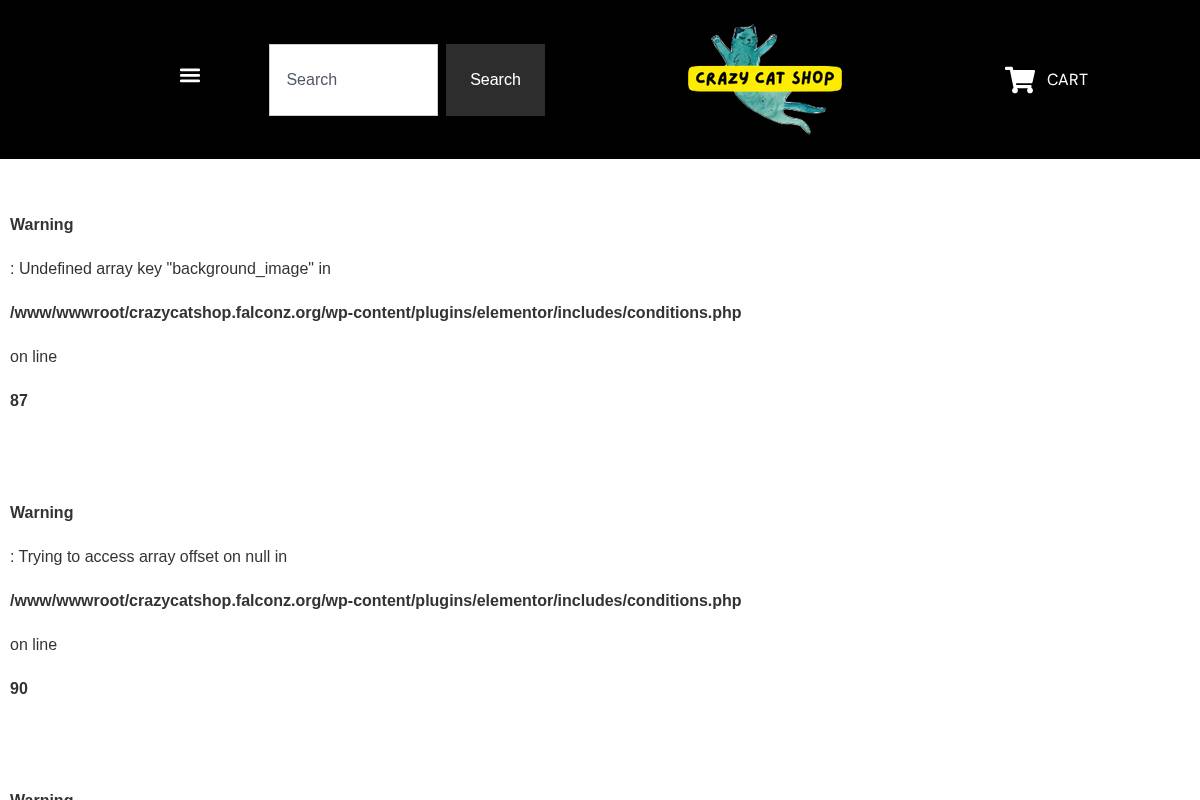 crazycatshop.co homepage screenshot