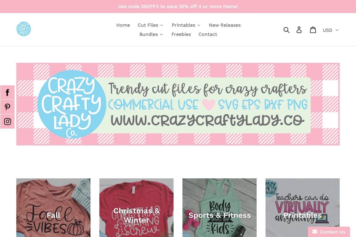crazycraftylady.co homepage screenshot