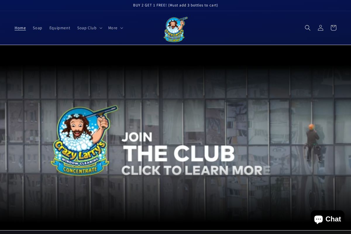 Crazy Larry's Window Washing Concentrate homepage screenshot