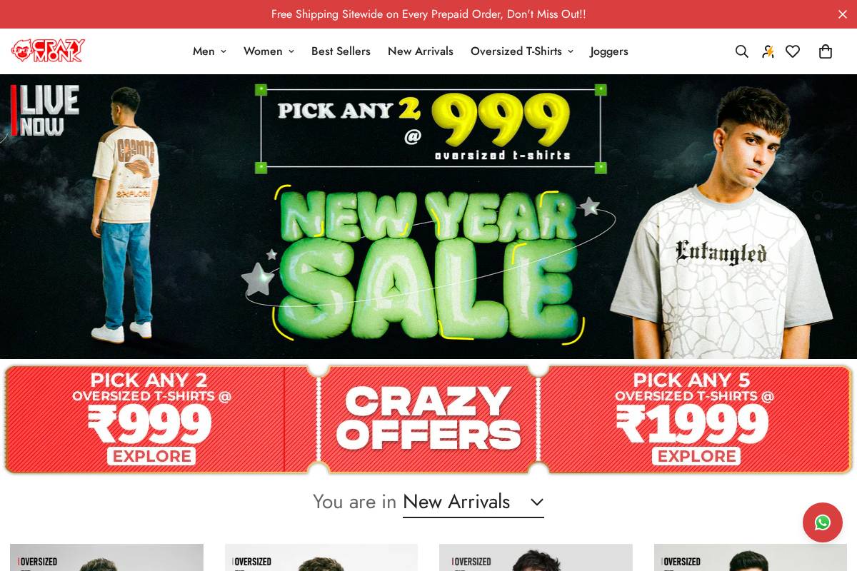 crazymonk.in homepage screenshot