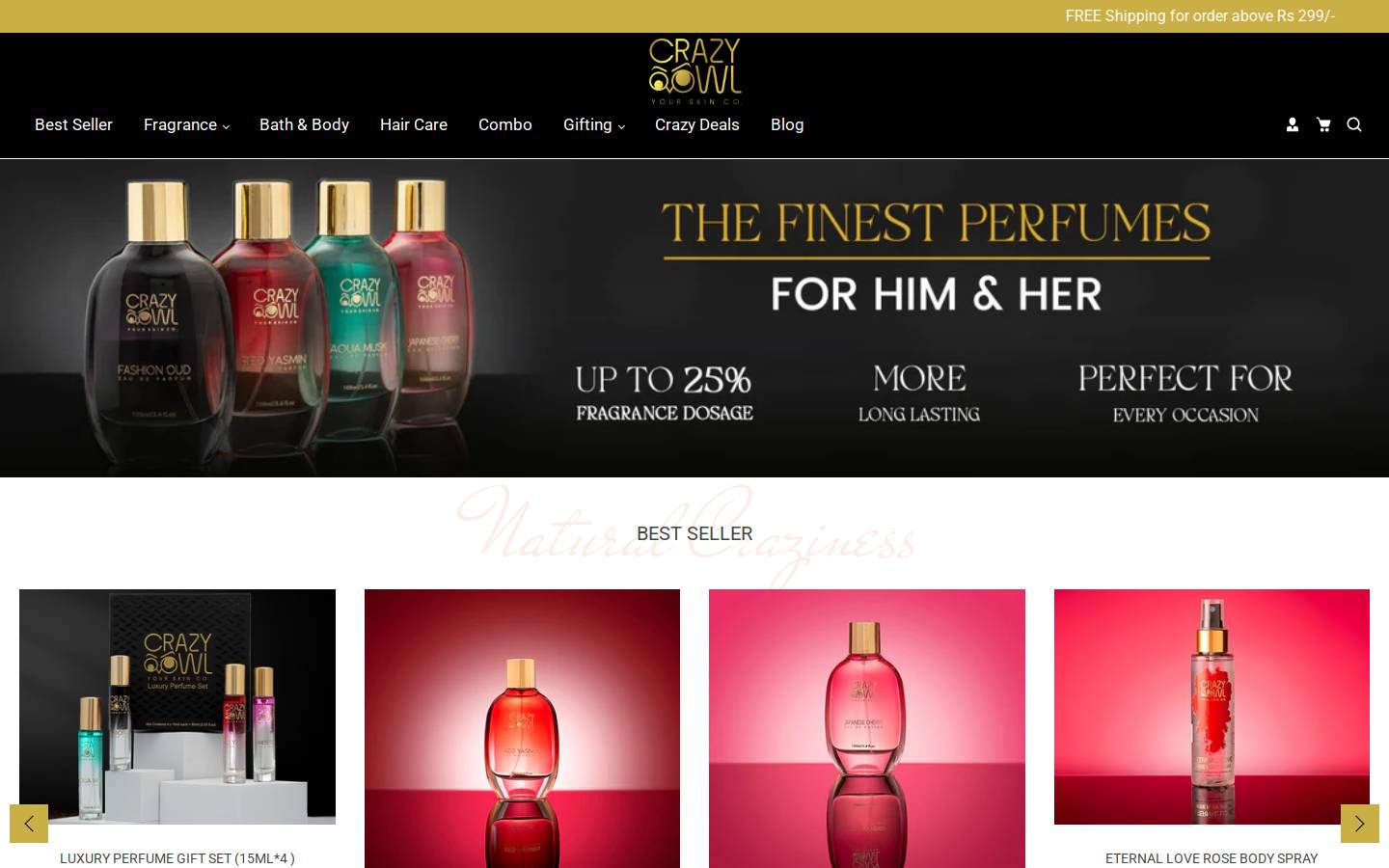 crazyowl.in homepage screenshot