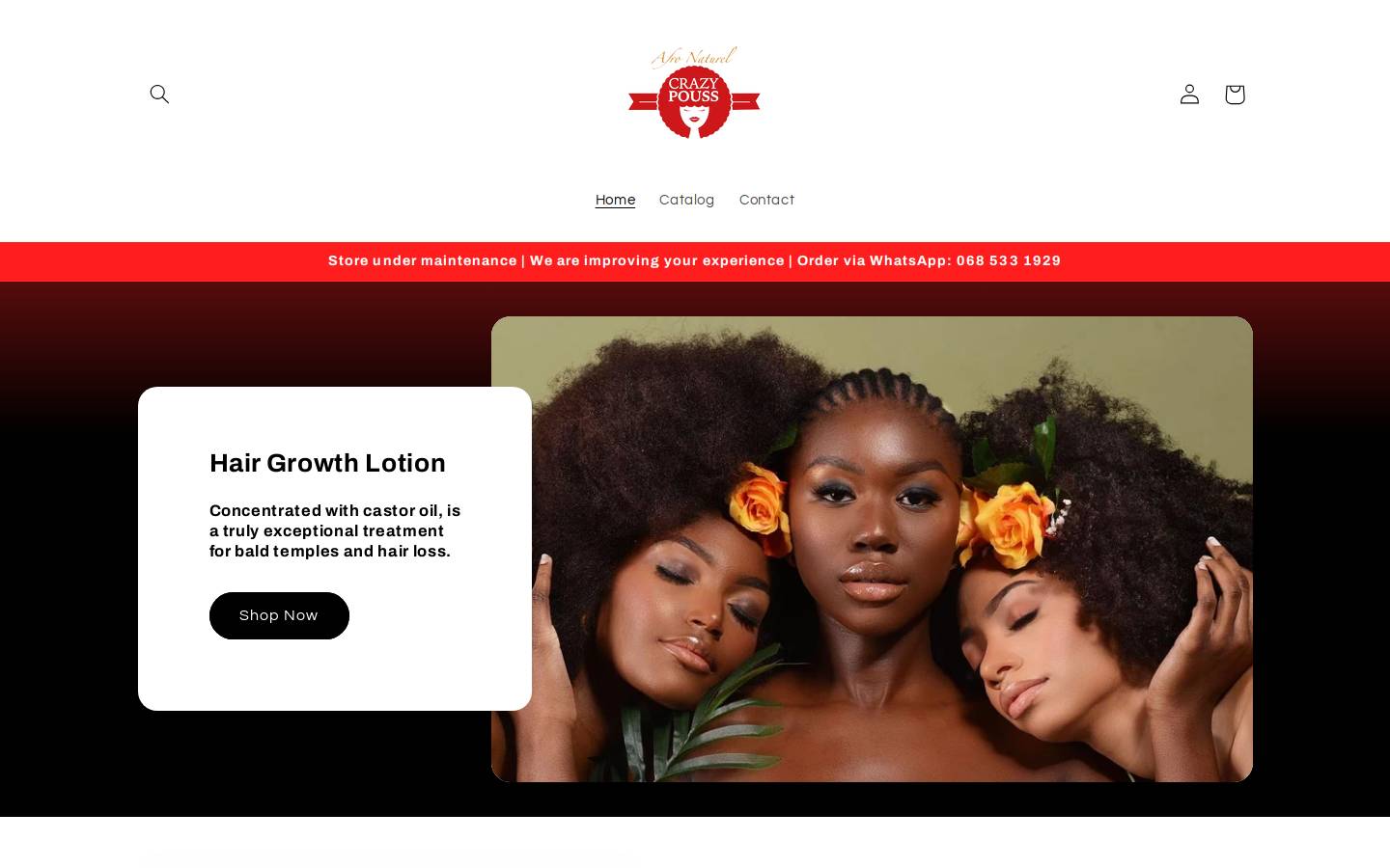 crazypousssa.shop homepage screenshot
