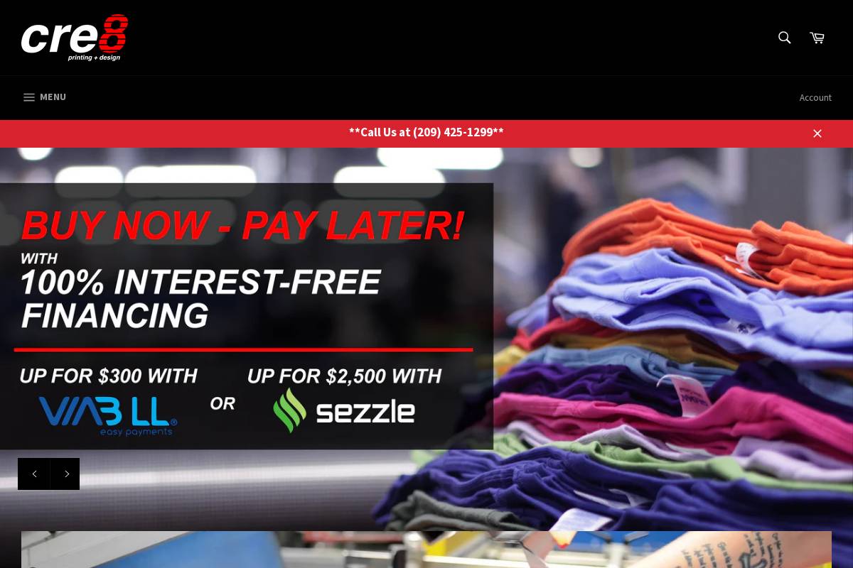 cre8printdesign.com homepage screenshot