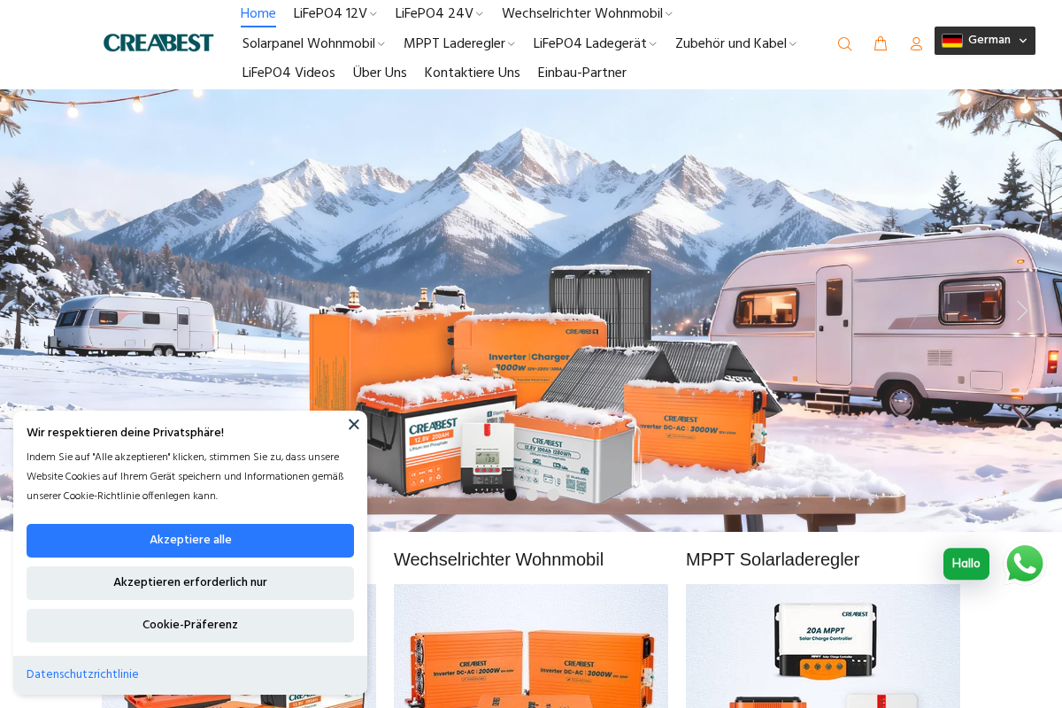 Creabest homepage screenshot