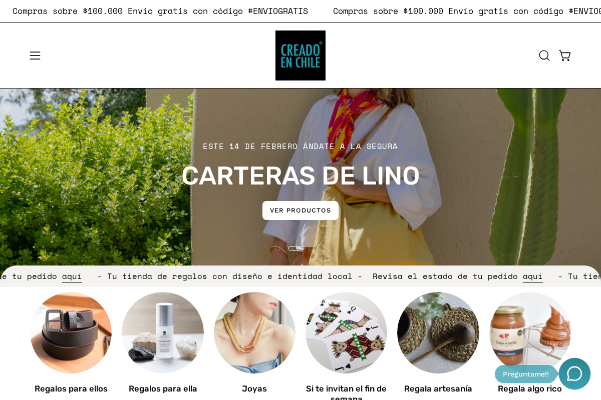 Creado en Chile homepage screenshot
