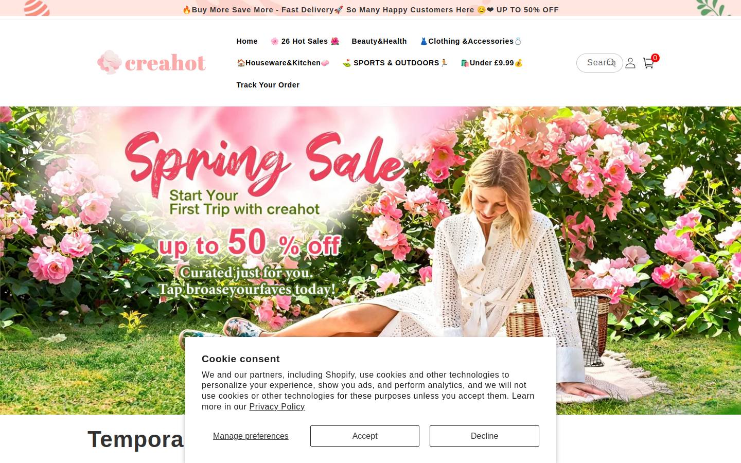 Creahot homepage screenshot