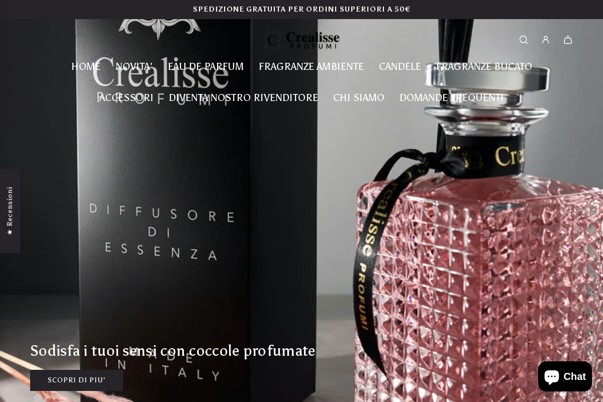 crealisseprofumishop.com homepage screenshot