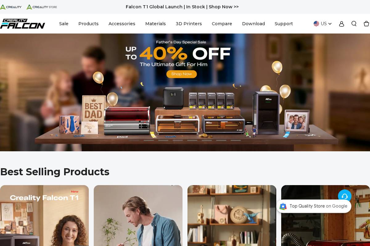 CrealityFalcon homepage screenshot