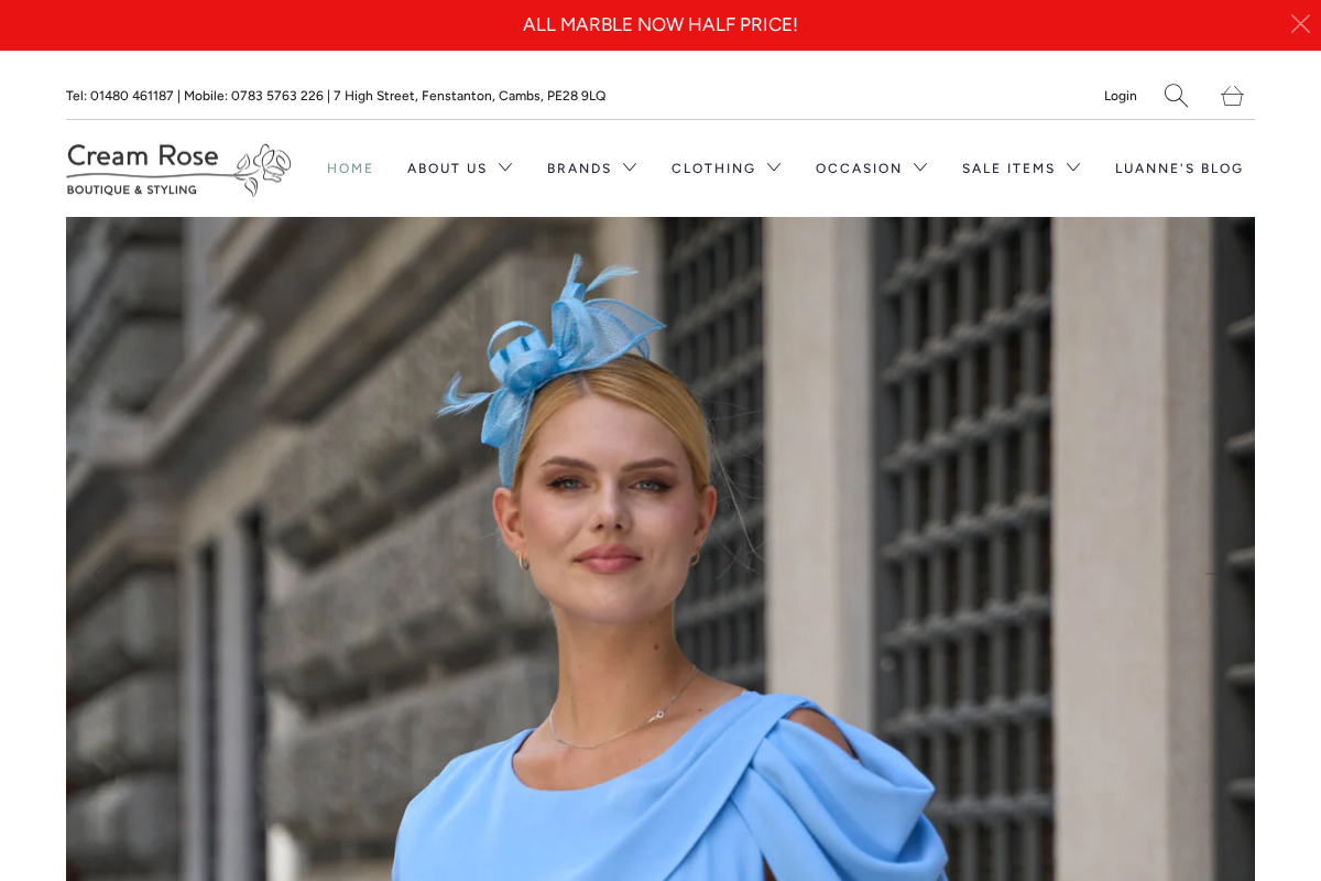 Cream Rose homepage screenshot