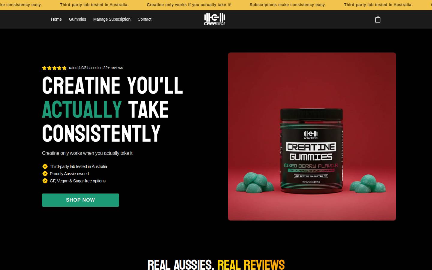 creamax.com.au homepage screenshot