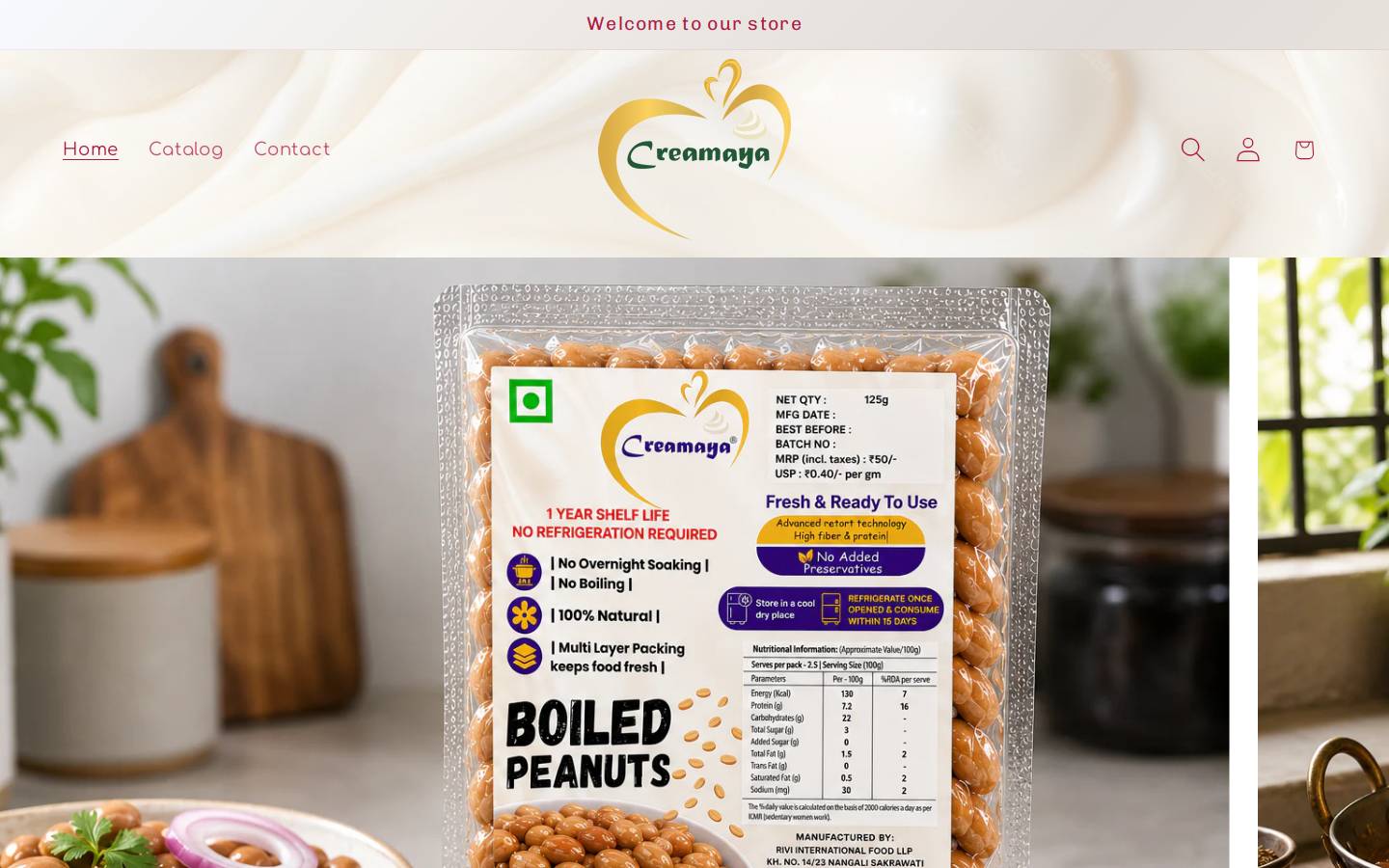 creamayafood.com homepage screenshot