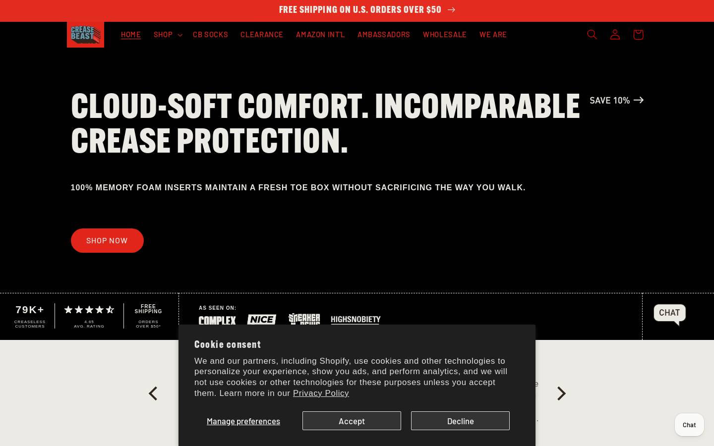 creasebeast.com homepage screenshot