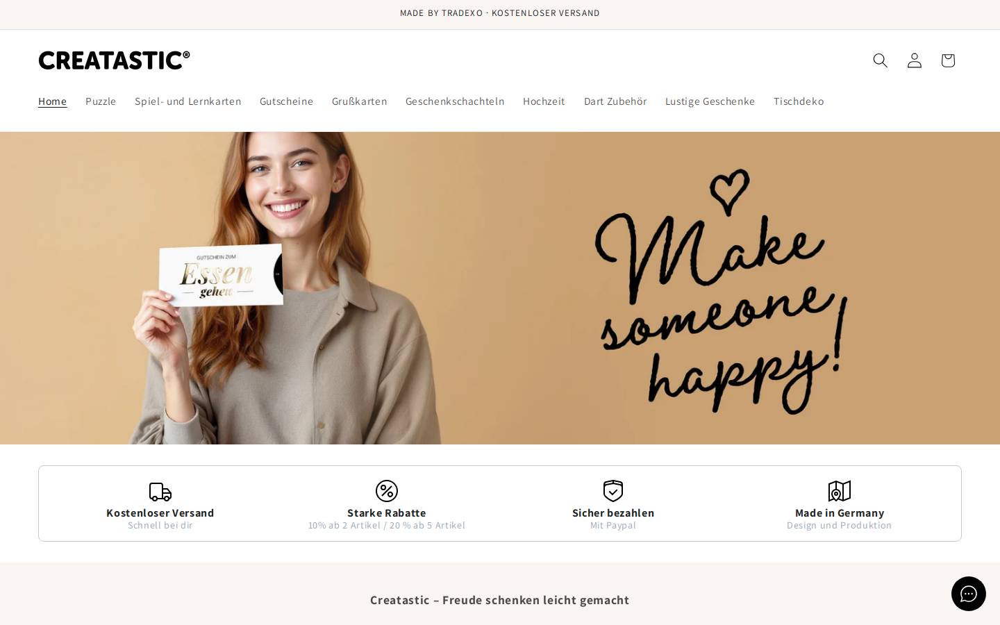 creatastic.de homepage screenshot
