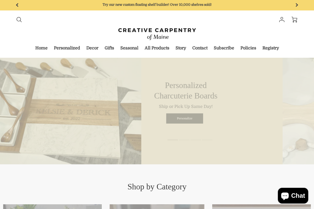 Creative Carpentry of Maine homepage screenshot
